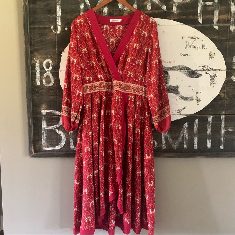New Boho Floral Print Gypsy Midi Maxi Dress - Picture 6 of 10